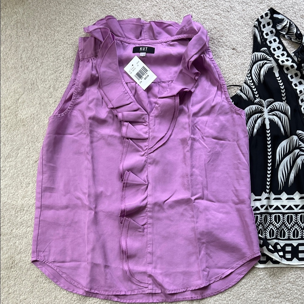 Bundle of 3 Summer Resort High End Tops - Kut from the Kloth, J Crew NWOT 10-12 - Picture 2 of 7